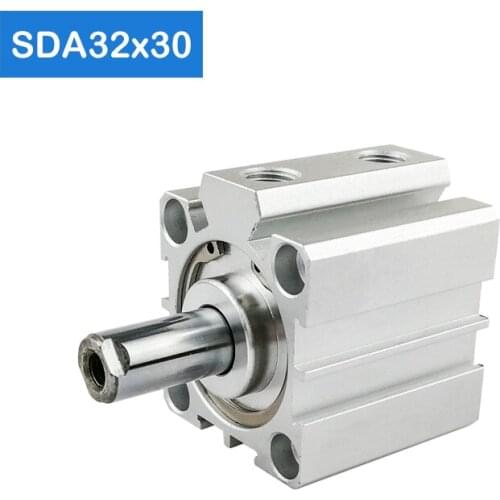 SDA32*30-S Free shipping 32mm Bore 30mm Stroke Compact Air Cylinders SDA32X30 Dual Action Air Pneumatic Cylinder