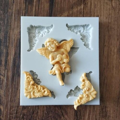 Love Angel Shape Fondant Cake Silicone Mold Chocolate Candy Molds Pastry Biscuits Mould Baking Cake Wedding Decoration Tools