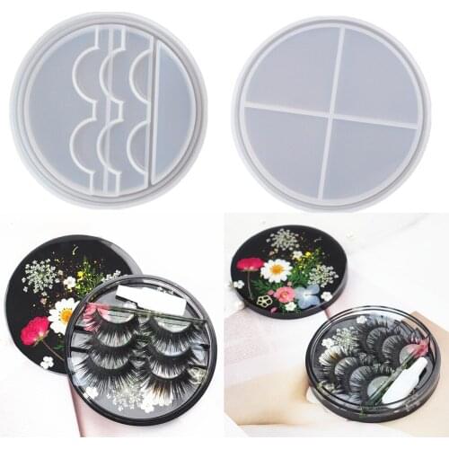 Silicone Epoxy Resin Mold Eyelash Display Tray Storage Box DIY Making Tool Mould