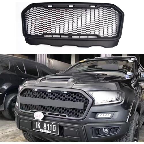 Front Mesh Race Mask Cover Honeycomb Grill Radiator Grille Fit For Ranger T7 Raptor XLT 2015-2017 Grille Pickup Parts