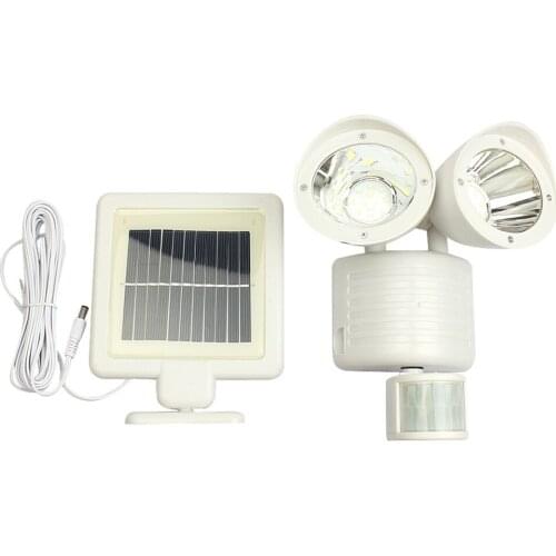 Solar Power Yard Outdoor Lamp Bright Wall Lamp、 Fixture Garden LED Spot Light Rechargeable Remote Control White Motion Sensor