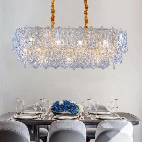 Hong Kong style light luxury palace style crystal living room lighting postmodern luxury atmosphere restaurant designer lamp