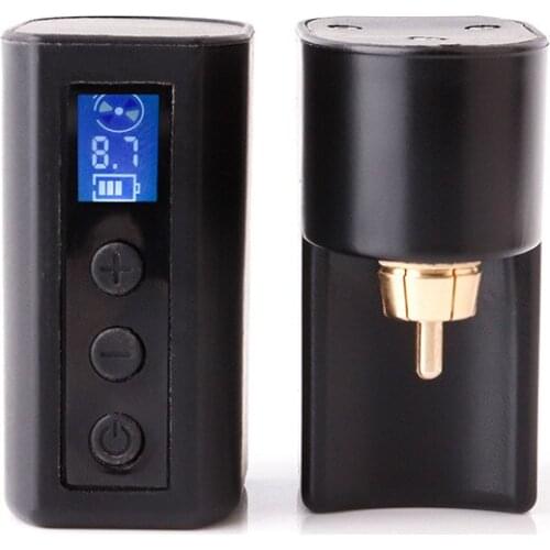 Tattoo Mini Wireless Power Tattoo Battery Pack with LCD Screen For Tattoo Rotary Machine Pen RCA/DC Tattoo Power Supply