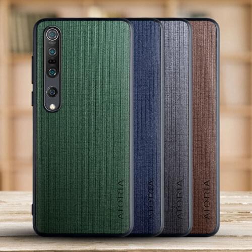 Fabric Texture Case for Xiaomi mi 10 Pro Cross pattern Simple Style Soft Back Cover Coque for Xiaomi mi 10 Pro Case funda cape