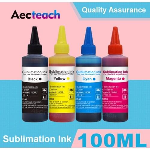 Aecteach 400ML Universal Sublimation Ink For Epson Desktop Inkjet Printer BK C M Y High Quality Heat Transfer Ink 4 Color