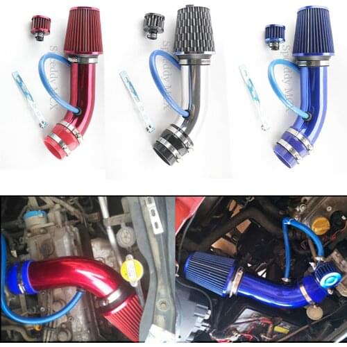 Spceddy Universal Car Cold Air Intake Kit Modified Aluminum Tube Kit Mushroom Head Hose Racing Sports Air Intake Pipe 20S042749