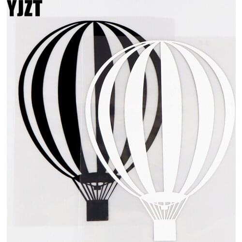 YJZT 11.6X15.5CM Hot Air Balloon Personalized Car Stickers Vinyl Decals Funny Decor Black / Silver 10A-0306