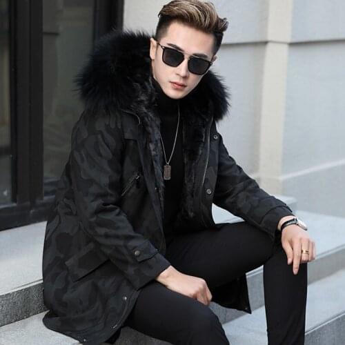 Winter Jacket Real Mink Coat Parka Men Clothes 2020 Fox Fur Collar Plus Size Long Parkas Winterjas Heren 4250