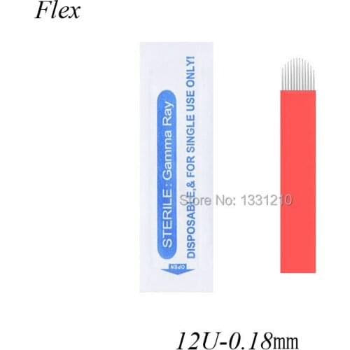0.18mm 12 Needles Pinos U Forma Microblading Sobrancelha Permanent Makeup Microblading Needles For Tobori Microblading Pe