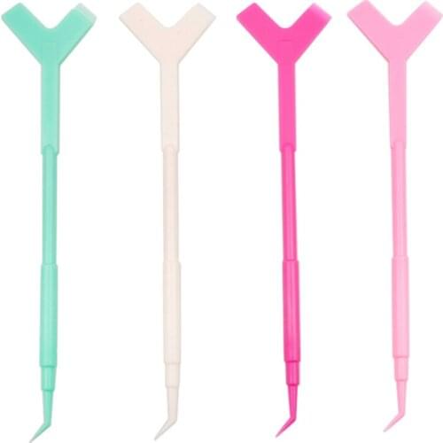 10pcs 2 Way Plastic Eyelash Perming Stick Tool Lashes Extension Glue Spoon Y Shape Comb Brush Lash Lifting Curler Applicator