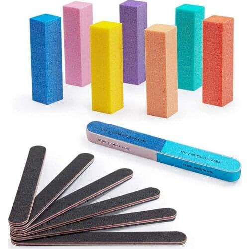 14Pcs/Set Nail Polishing File Frosted DIY Colorful Manicure Buffers File Polish Sanding Tool for Salon