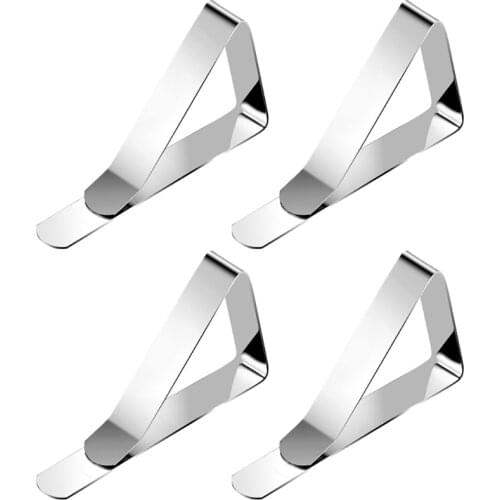 4/8pcs Tablecloth Clips Picnic Table Cloth Cover Clamps Flexible Stainless Steel Tablecloth Holders for Restaurant Party