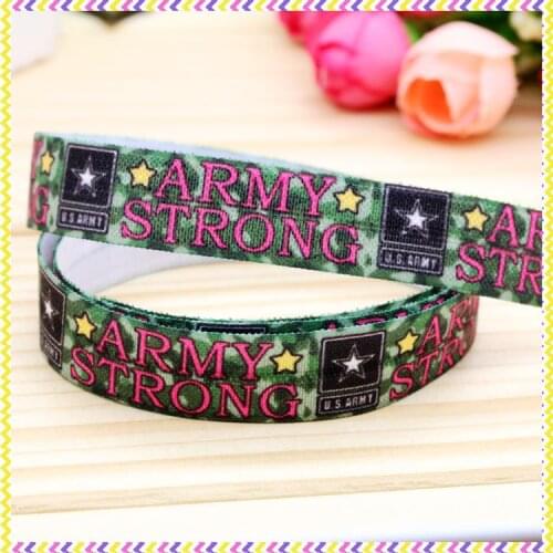 5/8'' Free shipping Fold Elastic FOE army strong printed headband headwear hairband diy decoration wholesale OEM P4527