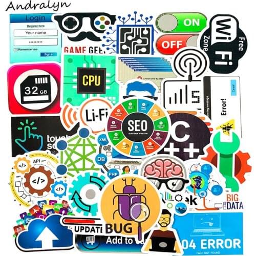 50Pcs/Set Programming Geek Java Sticker For Laptop Refrigerator Motorcycle Skateboard Scrapbook Toy Gift Box Docker Html Bitcoin