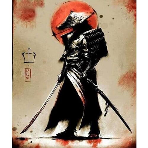 5d Diy Diamond Embroidery Full Square Round japanese Samurai,Diamond Painting Cross Stitch Home Decoration C868