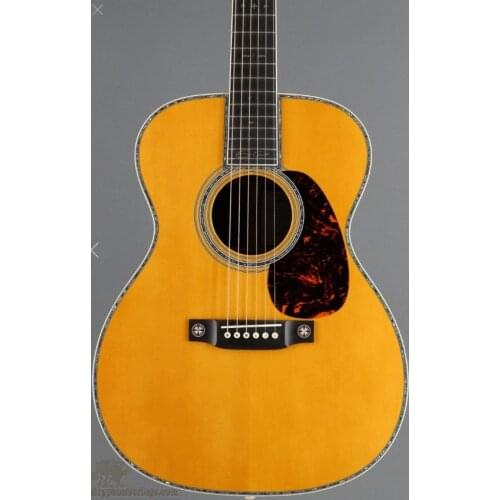 Free shipping AAA all solid wood real abalone upgrade handmade custom OM acoustic guitar