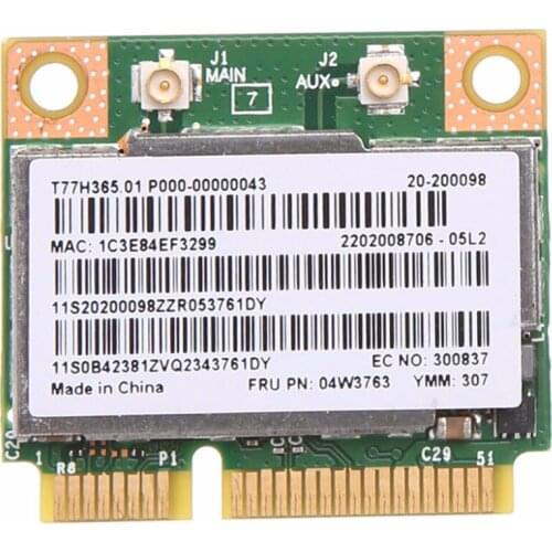 300Mbps 2.4 + 5GHZ BCM943228HMB Bluetooth 4.0 Half Mini Pci-e Wireless WiFi Card For Lenovo ThinkPad E430 E130 E435 E530 C26