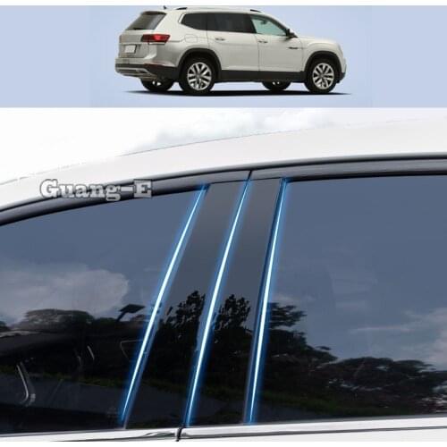For Volkswagen VW Teramont Atlas 2017-2022 Car PC Material Pillar Post Cover Door Trim Window Piano Black Molding Sticker Plate