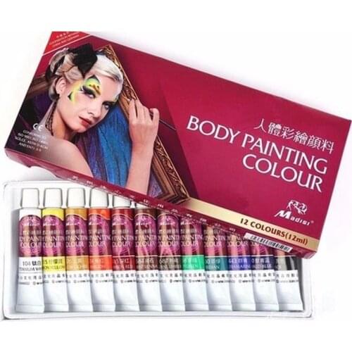 Body painting 12 colors Body Makeup Art Painting Drawing Pigment Glow Color Fancy Paint For Party Halloween Fancy Carnival