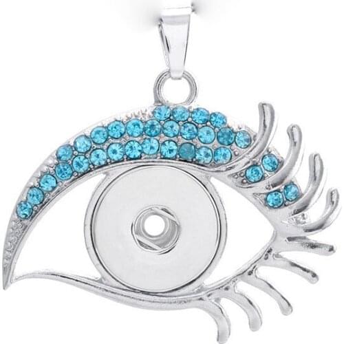 Metal Fashion Interchangeable Eyes Crystal Ginger Necklace 175 Fit 18mm Snap Button Pendant Charm Jewelry For Women Gift