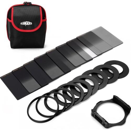Square Neutral Density Filter Kit ND2+4+8+16 Filter Set with Ring-Adapter and Filter Holder Camera Photography Accessories