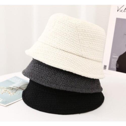Women Bucket Hat Cotton Sun Cap Fishing Weave Fisherman Hat Foldable Hats