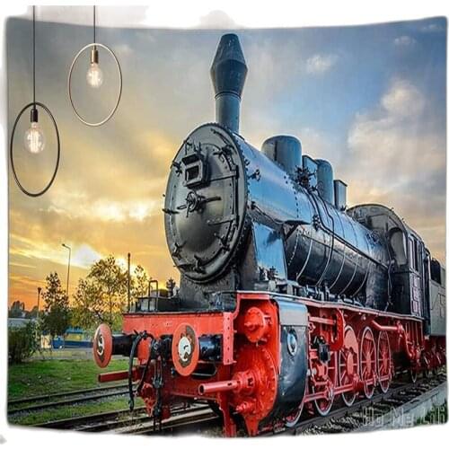 Steam Train Old Engine Train Wall By Ho Me Lili Tapestries Hanging Home For Bedroom Living Room Dorm Tv Backdrop Beach Blanket