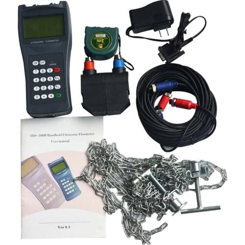 Free Shipping Professional Ultrasonic Flow meter M2 DN50-700mm With CD Water Transducer 100-240V Portable Handheld Flowmeter