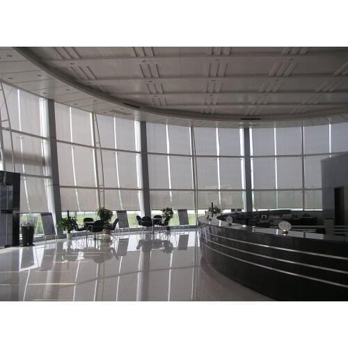 Grey Roller Blinds Office Polyester Flame Retardant Translucent Fabric Drill System 60% Shading Windows Curtain for Kitchen