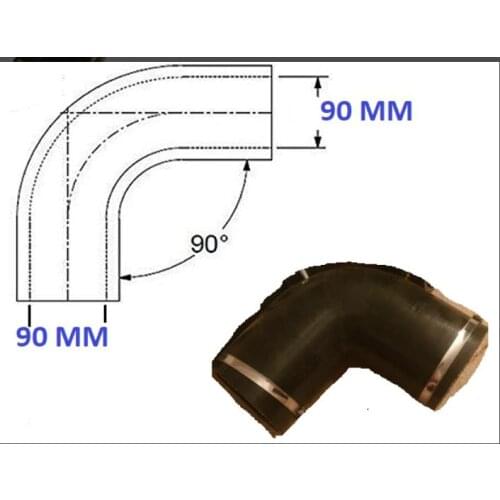 Id 90mm 90 DEGREE Intercooler/Turbo Silicone Coupler Hose
