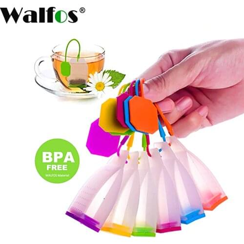 WALFOS Food grade Silicone Tea Bags Tea Strainers Herbal Tea Infusers Filters Scented Tea Tools