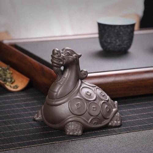 NEWYEARNEW Purple Clay Lucky Mascot Tea Pet Accessories Handicraft Home Decoration Business Gift Furnishing Articles