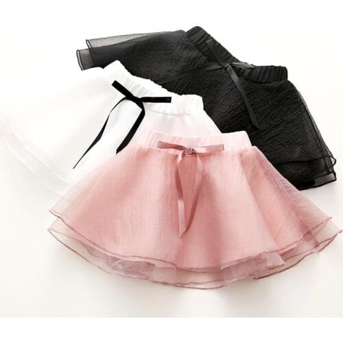 Girls Tutu Skirts 2021 Spring Autumn Casual 2-8 9 10 Years Kids Baby Clothing School Dance Bow Lace Tulle Tutu Skirt For Girls