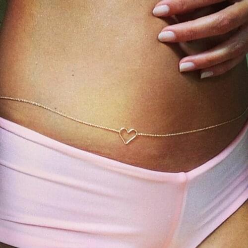 12pcs/lot Europe and United States jewelry contracted sexy peach heart waist chain accessories chain body