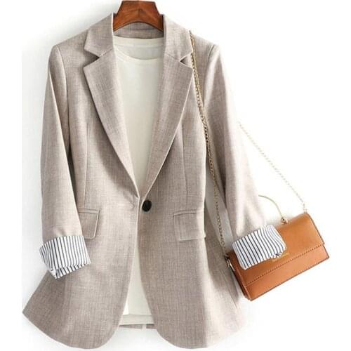 Women Blazer And Jackets 2021 Spring Autumn Women Loose Casual Blazer Coat Chic Pocket Suit Jacket Female Office Outerwear