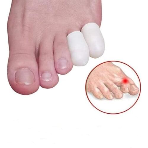10 Pcs/5 Pairs Silicone Gel Pinkie Toe Tube Corns Blisters Corrector Gel Bunion Sleeve Little Toe Protector Bone Braces