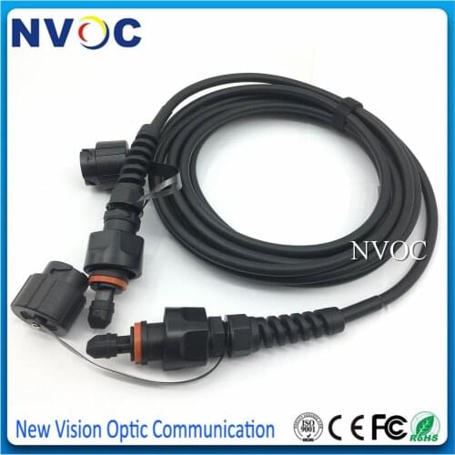 12Cores Fiber Optic Patch Cord IP67 ODVA-MPOAPC to ODVA/MPO Waterproof Connector SM 5M Outdoor LSZH Armored Fiber Jumper Cable
