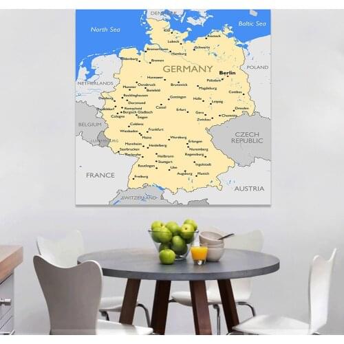150*150 cm Political Map of The Germany Large Wall Poster Vinyl Canvas Painting Classroom Home Decoration School Supplies