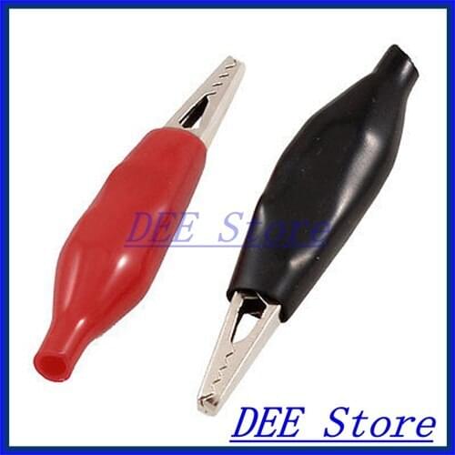 2 Pcs Red Black Boot 46mm Insulated Alligator Testing Probe