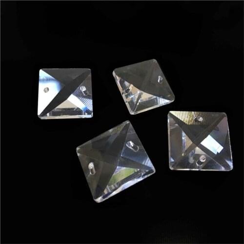 20mm 100pcs Crystal High Quality Square Beads Lamp Bead Part For Home Decoration Hot Sales
