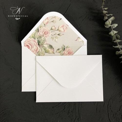 2021 retro style pink flower beige envelope,20pcs