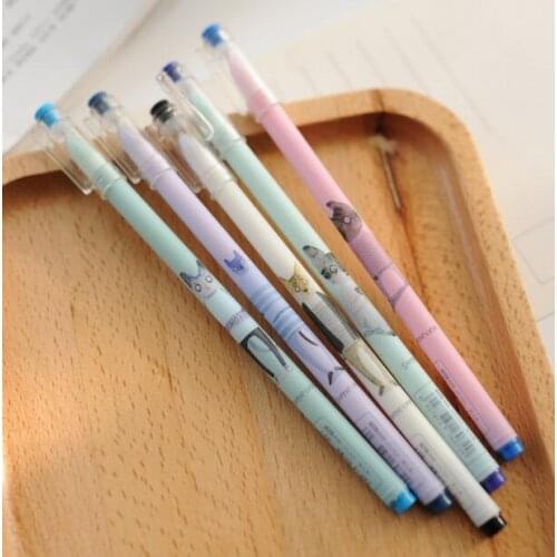 6 pcs/lot 0.5mm Novelty Cat Man Gel Ink Pen Signature Pen Escolar Papelaria School Office Supply Promotional Gift