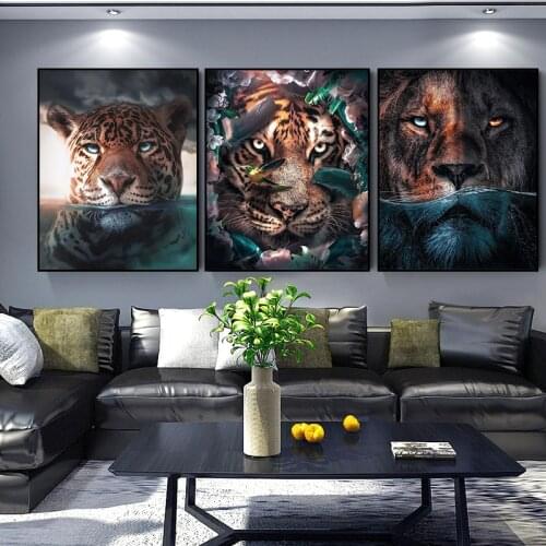 Lion and Tiger new 5D crystal Round diamond painting diy diamond painting embroidery Home Decor dimond mosaic for people gift