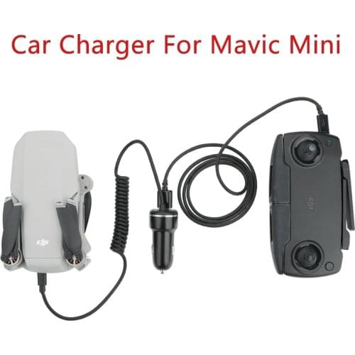 1 to 2 Car Charger For DJI Mavic Mini Drone Battery Remote Controller with USB Fast Charging Travel Transport Outdoor Charger