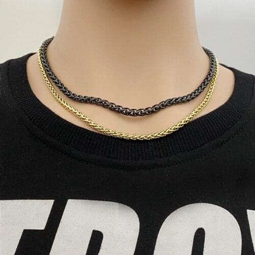 Titanium steel turnbuckle chain stainless steel keel chain fashion sweater chain fashion mens jewelry