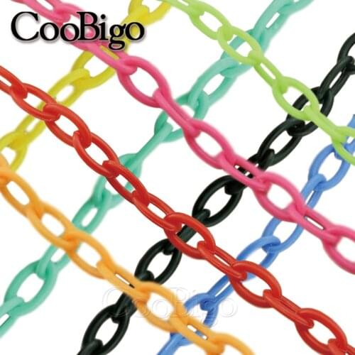 Plastic Chain Acrylic Mini Chains Links Lanyard for Glasses Masks Strap Belt Bag Choker Necklace Home Decor DIY Craft 40CM