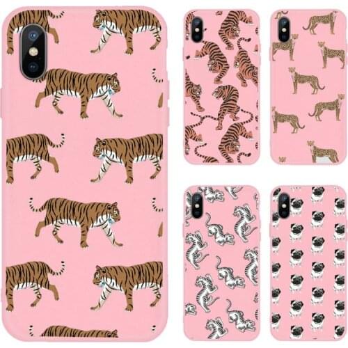 Leopard tiger lion horror animal Phone Case Candy Color for iPhone 6 7 8 11 12 s mini pro X XS XR MAX Plus