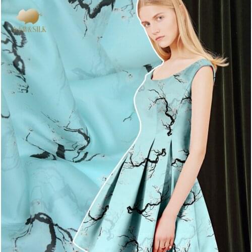 Digital printing silk organza satin fabric 19mm perspective smooth shirt dress chinese silk fabric wholesale silk cloth