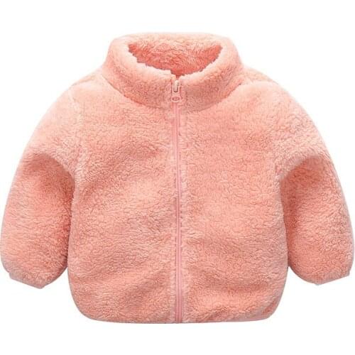 0-6Y Winter Plush Coat Baby Boys Girl Clothes Kids Clothes New Born Jacket Children Zip Cardigan New Fashion Soft Warm Clothing
