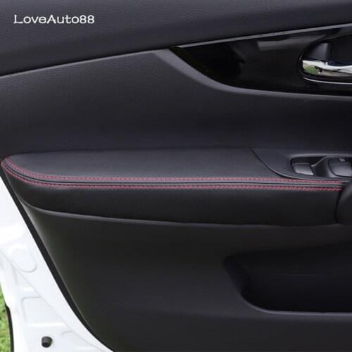 Car Door Armrest Panel Trim Cover for Nissan Qashqai J11 2016 2017 2018 2019 2020 2021 Leather Interior Door Panels Guards